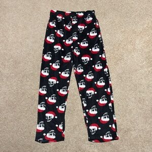 Santa Hat Skull Pajama Pants with Pockets